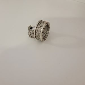 Bvlgari silver chunky earrings and a ring